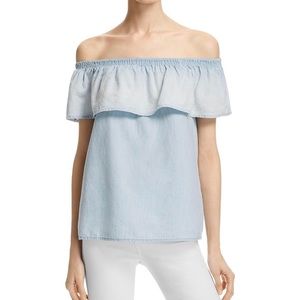 NWT Soft Joie Vilma Off the Shoulder Blouse Ruffle Top Size M